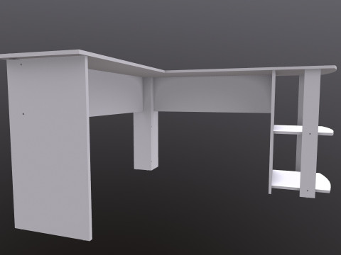 L şekli D&uuml;z bilgisayar masası 3D Model
