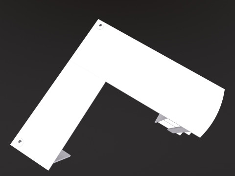 L şekli D&uuml;z bilgisayar masası 3D Model