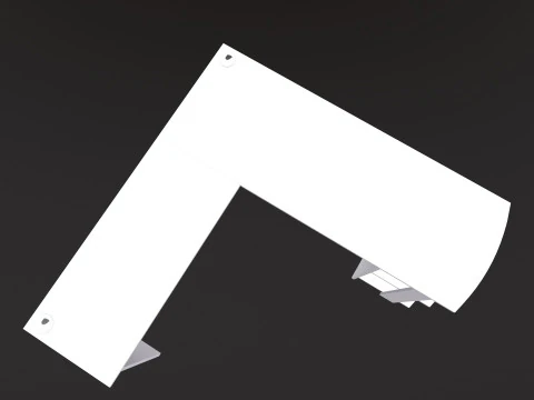 L shape Straight computer desk 3D Model