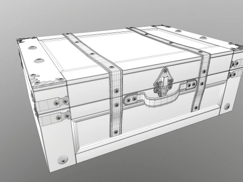 Suitcase Old Style 3D Model