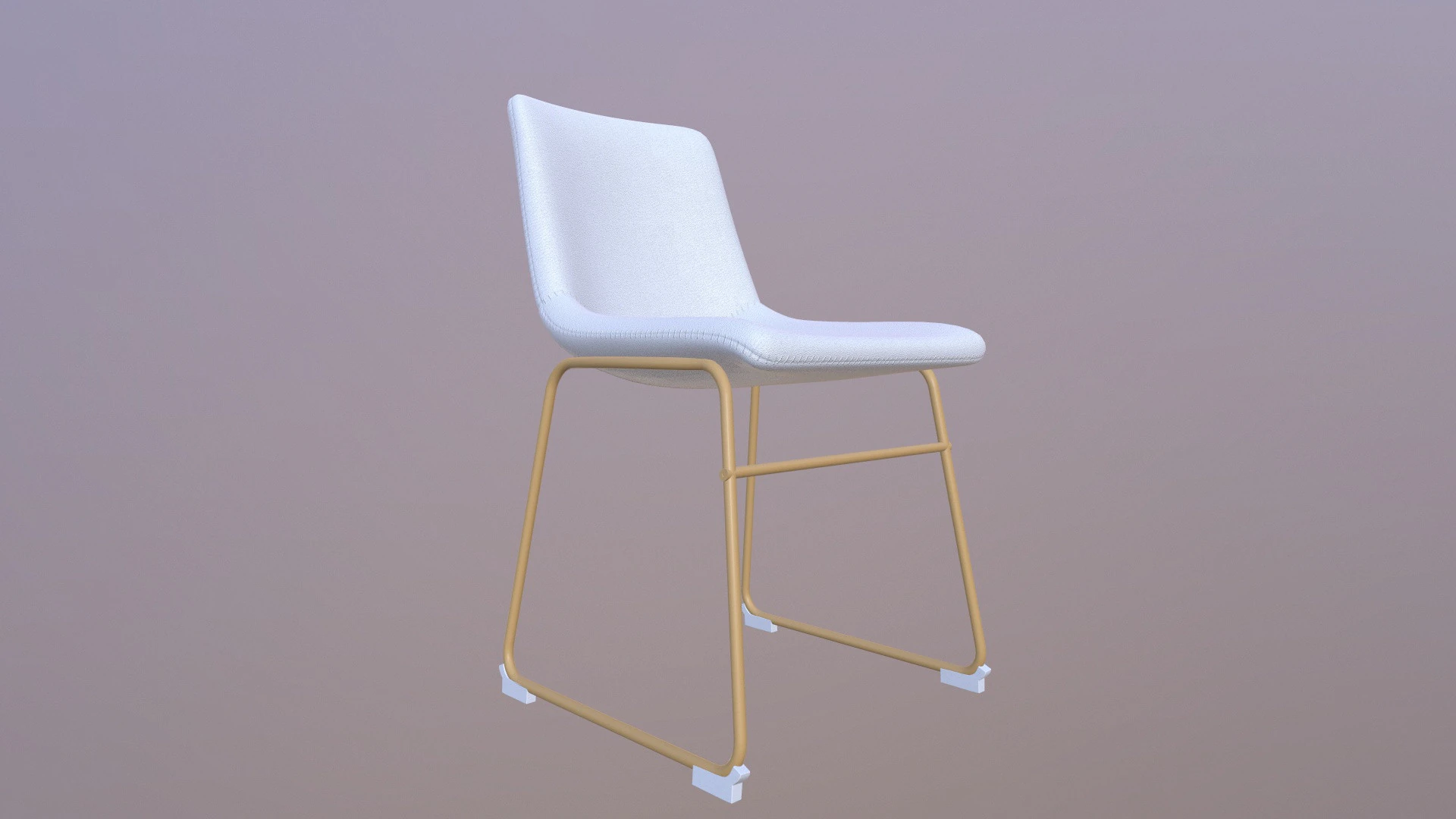 Leather Gold Chair 3D Model .c4d .max .obj .3ds .fbx .stl .blend