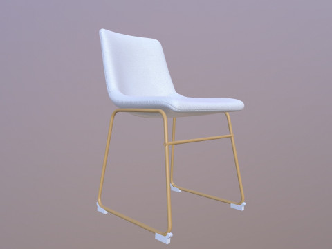 Кожаный Золотой Стул 3D Модель