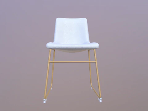 Leather Gold Chair 3D Model