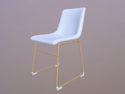 Leather Gold Chair 3D Model