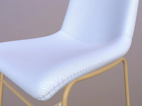 Leather Gold Chair 3D Model