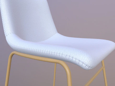 Leather Gold Chair 3D Model