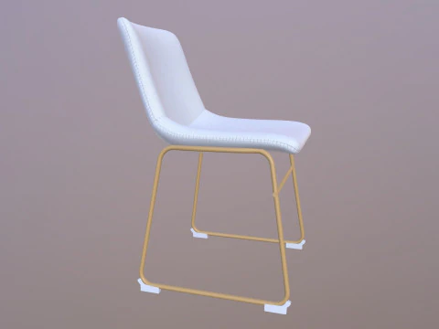 Leather Gold Chair 3D Model