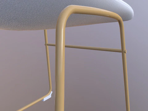 Leather Gold Chair 3D Model