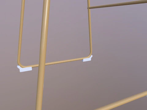 Leather Gold Chair 3D Model