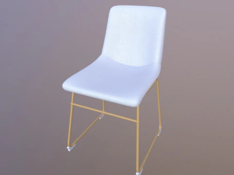 Leather Gold Chair 3D Model