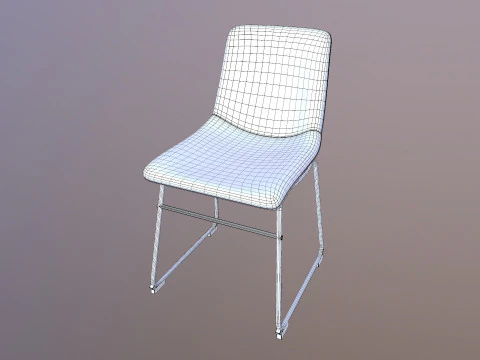 Leather Gold Chair 3D Model
