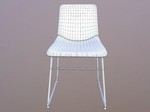 Leather Gold Chair 3D Model