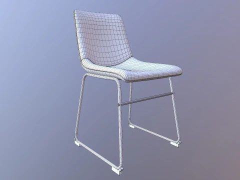 Leather Gold Chair 3D Model