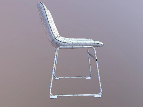 Leather Gold Chair 3D Model