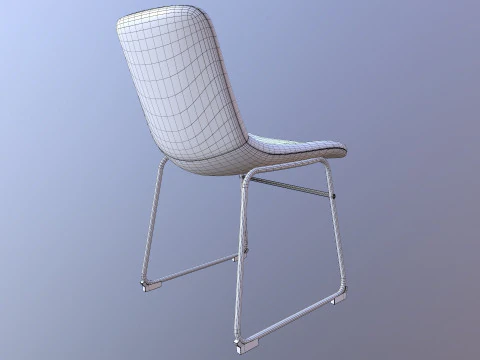 Leather Gold Chair 3D Model