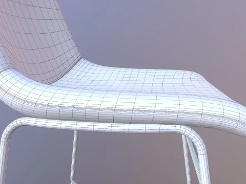 Leather Gold Chair 3D Model