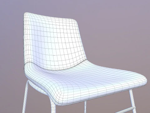 Leather Gold Chair 3D Model
