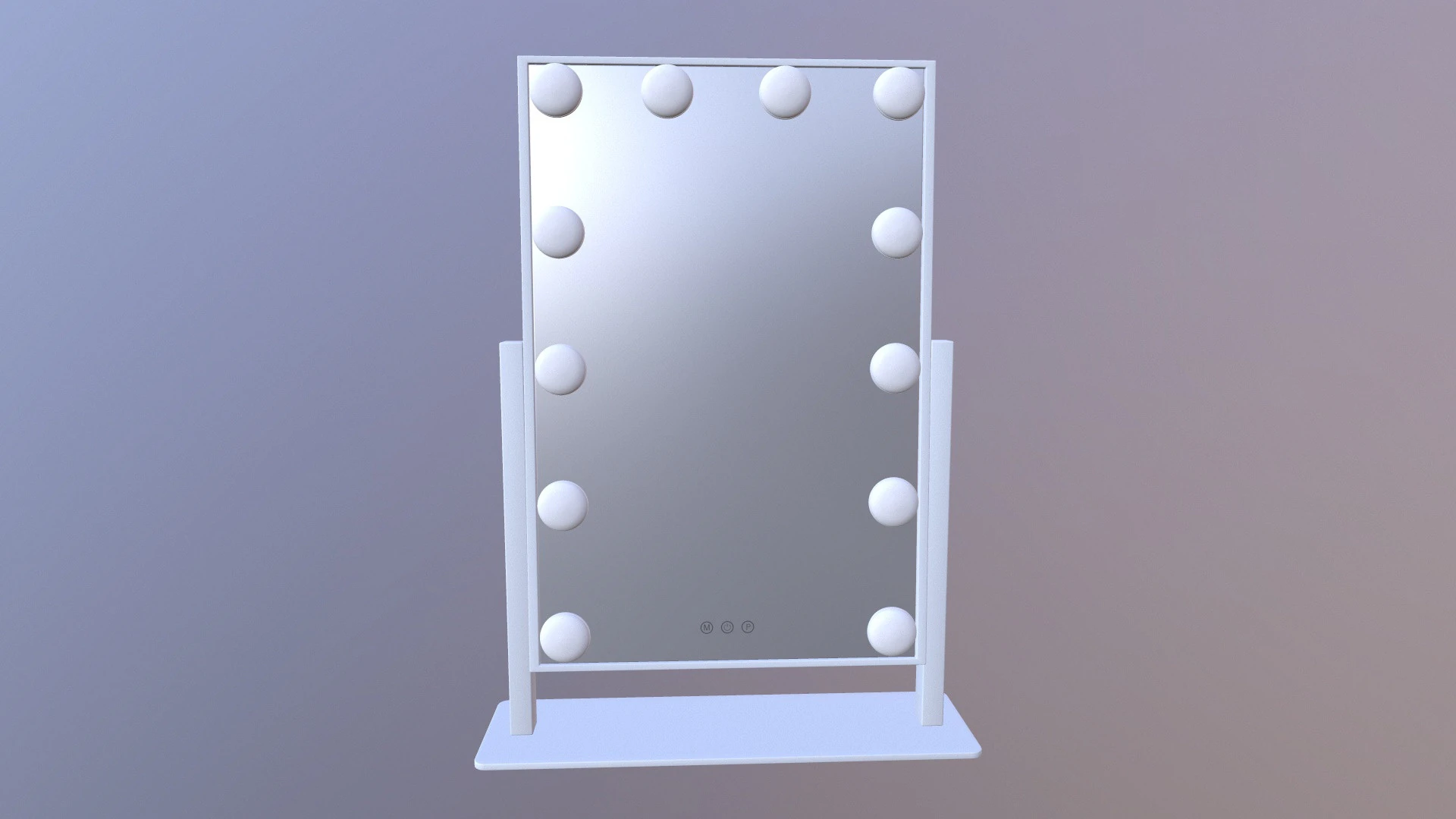 LED Light Makeup Mirror 3D Model .c4d .max .obj .3ds .fbx .stl .blend 