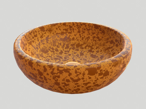 Круглая Коричневая Чаша 3D Модель