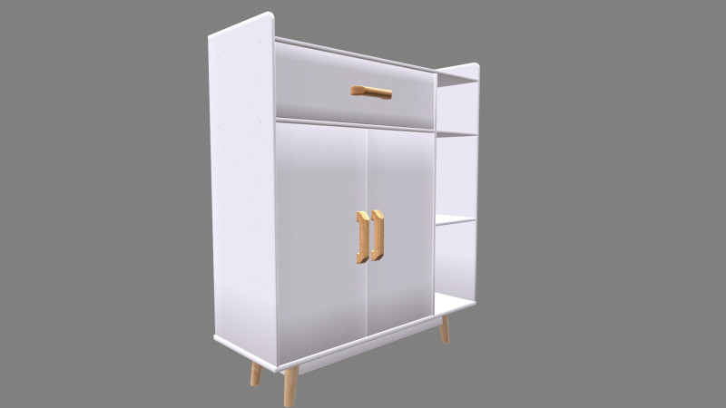 SideBoard Storage Cabinet 3D Model .c4d .max .obj .3ds .fbx .stl .blend 