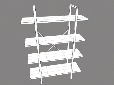 Wooden Shelf 3D Model