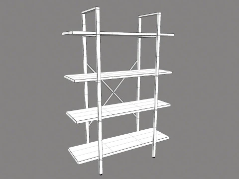 Wooden Shelf 3D Model