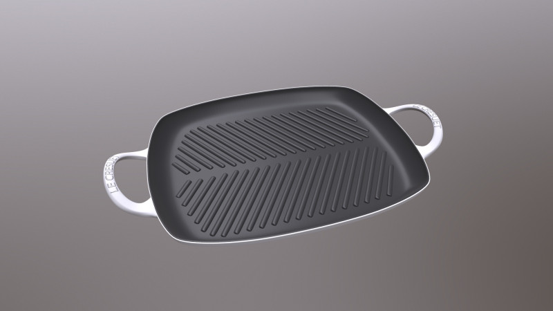 Shallow Rectangular Grill Stain Black 3D Model .c4d .max .obj .3ds .fbx .stl .blend