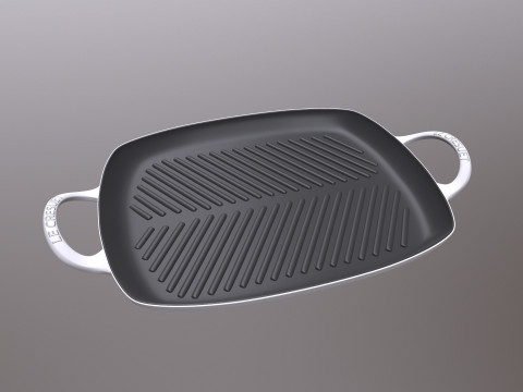 Grelha retangular rasa mancha preta Modelo 3D