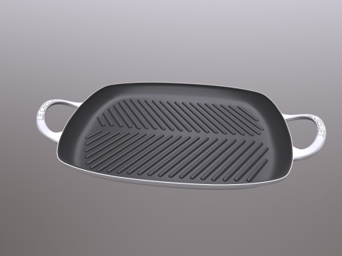 Shallow Rectangular Grill Stain Black 3D Model