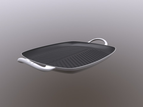 Shallow Rectangular Grill Stain Black 3D Model