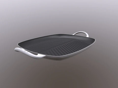 Shallow Rectangular Grill Stain Black 3D Model