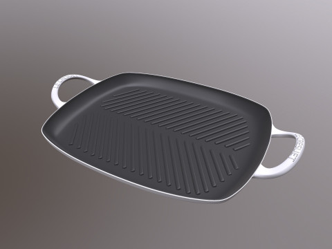 Shallow Rectangular Grill Stain Black 3D Model