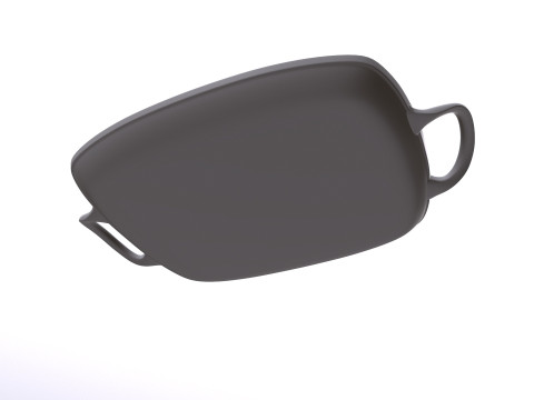 Shallow Rectangular Grill Stain Black 3D Model