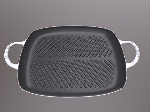 Shallow Rectangular Grill Stain Black 3D Model