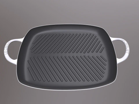 Shallow Rectangular Grill Stain Black 3D Model