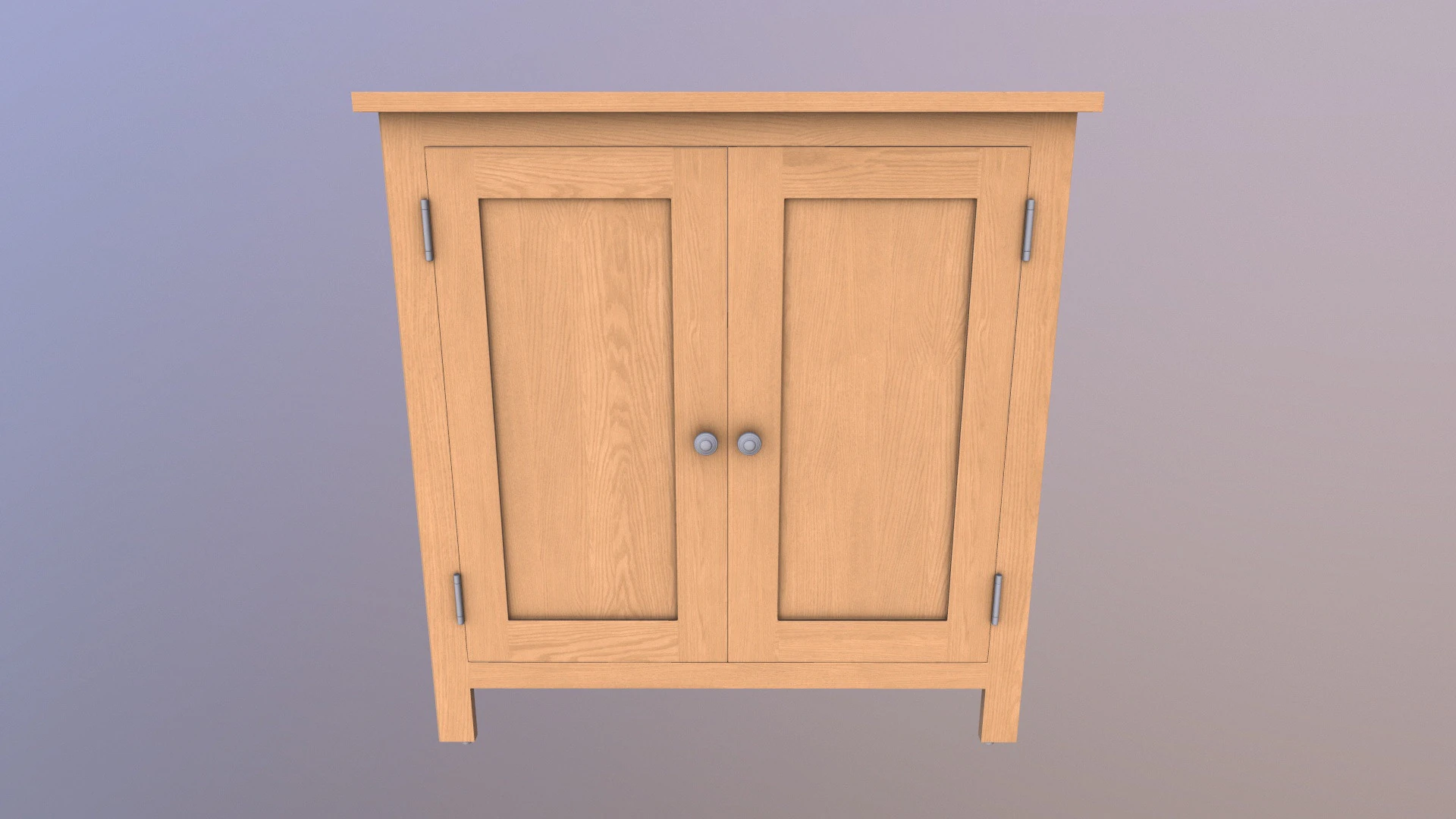 Sideboard Solid Oak Wood 3D Model .c4d .max .obj .3ds .fbx .stl .blend 