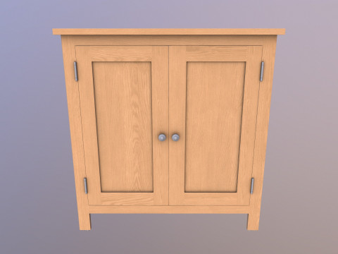 Dressoir massief eikenhout 3D Model