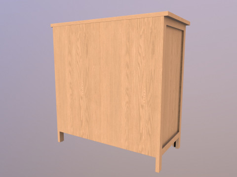 Dressoir massief eikenhout 3D Model