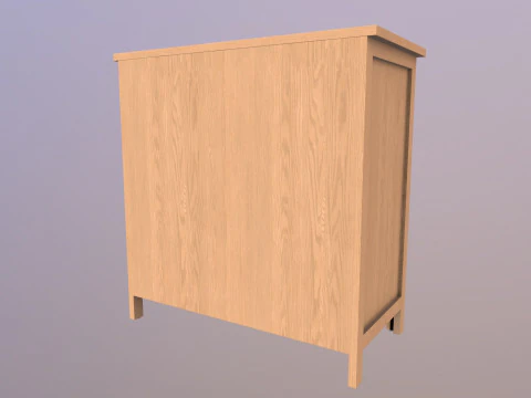 Sideboard Solid Oak Wood 3D Model