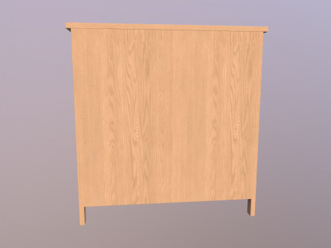 Dressoir massief eikenhout 3D Model