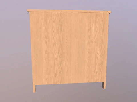 Sideboard Solid Oak Wood 3D Model