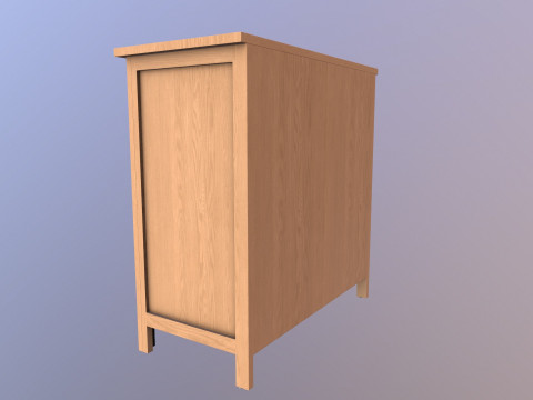 Dressoir massief eikenhout 3D Model