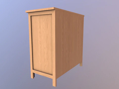 Sideboard Solid Oak Wood 3D Model