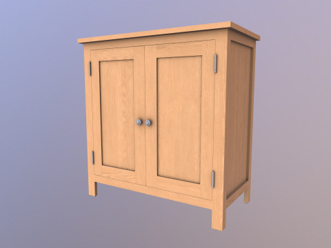 Dressoir massief eikenhout 3D Model