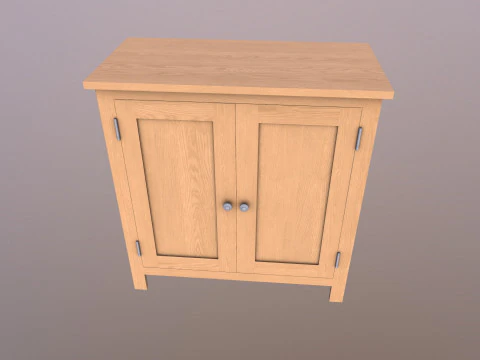 Sideboard Solid Oak Wood 3D Model
