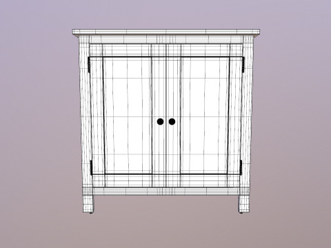 Dressoir massief eikenhout 3D Model