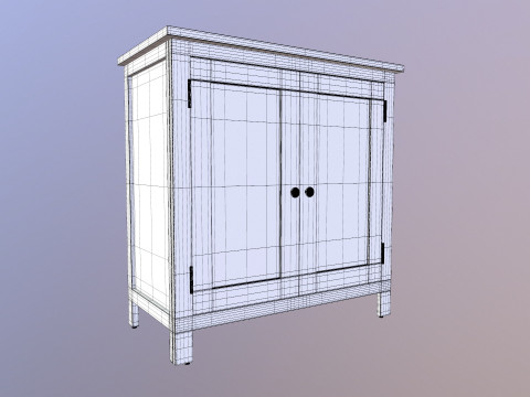 Dressoir massief eikenhout 3D Model