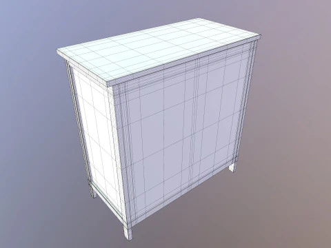 Sideboard Solid Oak Wood 3D Model