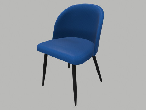 다이닝 체어 블루 3D 모델