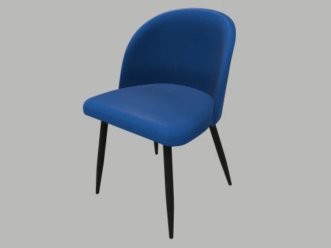 Yemek Sandalyesi Mavi 3D Model